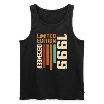 December 1999 - 1999 December - Men's Premium Organic Tank Top - black - Front - AI Model Male 178 light (178cm)