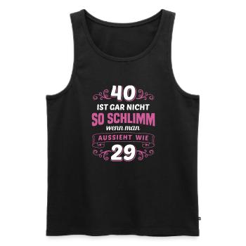 Geburtstagsparty Geburtstagsoutfit 40. Geburtstag - Männer Premium Bio Tank Top - Schwarz - Vorne - AI Model Male 178 light (178cm)