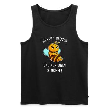 So Viele Idioten Und Nur einen Stachel Imker Biene - Männer Premium Bio Tank Top - Schwarz - Vorne - Michal (187cm)