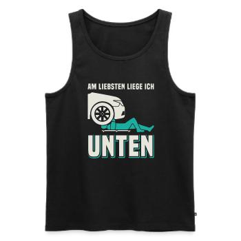KFZ Mechaniker Mechatroniker Arbeitskleidung - Männer Premium Bio Tank Top - Schwarz - Vorne - AI Model Male 178 light (178cm)