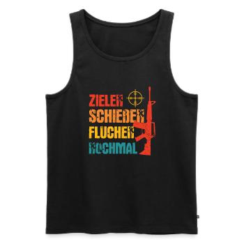 Schützenfest Schießen Schießsport Sportschütze - Männer Premium Bio Tank Top - Schwarz - Vorne - Michal (187cm)