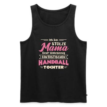 Hallen Sport Handballerin Handballverein Handball - Männer Premium Bio Tank Top - Schwarz - Vorne - AI Model Male 178 light (178cm)