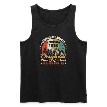 Legends wurden im November 1976 geboren, das Original 1976 - Männer Premium Bio Tank Top - Schwarz - Vorne - Michal (187cm)