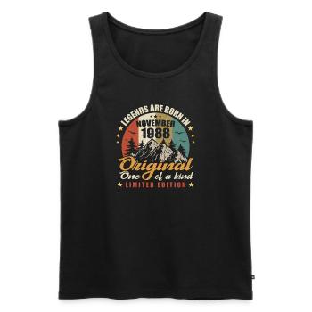 Legends wurden im November 1988 geboren, ursprünglich 1988 - Männer Premium Bio Tank Top - Schwarz - Vorne - Michal (187cm)
