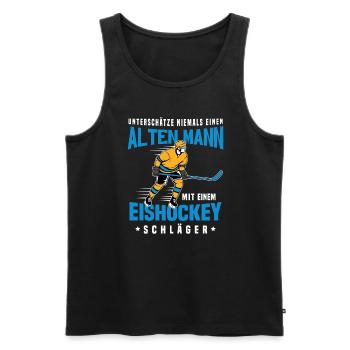 Eishockey Ausrüstung für Eishockeyspieler - Männer Premium Bio Tank Top - Schwarz - Vorne - AI Model Male 178 light (178cm)