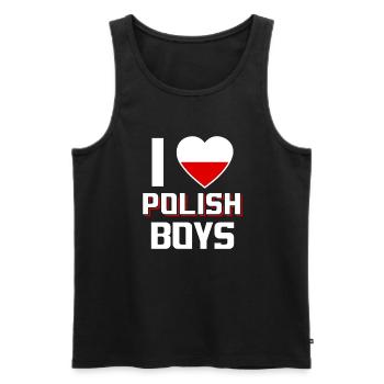 I Love Polish Boys Nationality Poland - Men's Premium Organic Tank Top - black - Front - Michal (187cm)