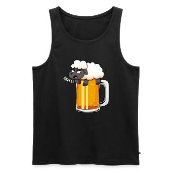 Buveur de bière, chope de bière, réservoir de bière, mouton de bière - Débardeur bio Premium Homme - noir - Devant - AI Model Male 178 light (178cm)