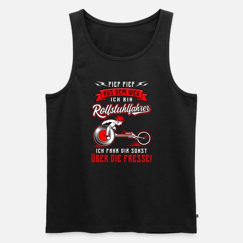 Rollifahrer Menschen Mit Behinderung Rollstuhl - Männer Premium Bio Tank Top - Schwarz