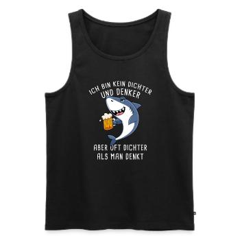 Ich Bin Kein Dichter Und Denker Biertrinker - Männer Premium Bio Tank Top - Schwarz - Vorne - AI Model Male 178 light (178cm)