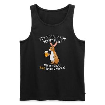 Nur Hübsch Sein Reicht Nicht Biertrinker - Männer Premium Bio Tank Top - Schwarz - Vorne - Michal (187cm)