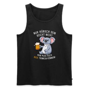Nur Hübsch Sein Reicht Nicht Biertrinker - Männer Premium Bio Tank Top - Schwarz - Vorne - Michal (187cm)