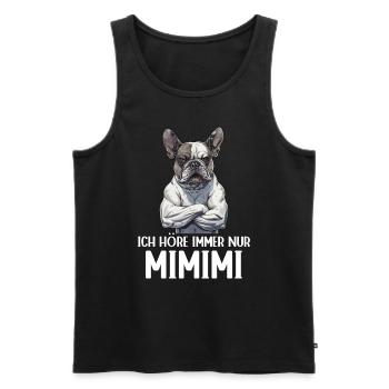 Französische Bulldogge Hund Frenchie Mimimi - Männer Premium Bio Tank Top - Schwarz - Vorne - AI Model Male 178 light (178cm)