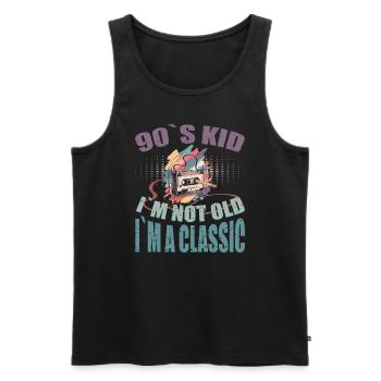 90er Kind - Männer Premium Bio Tank Top - Schwarz - Vorne - AI Model Male 178 light (178cm)