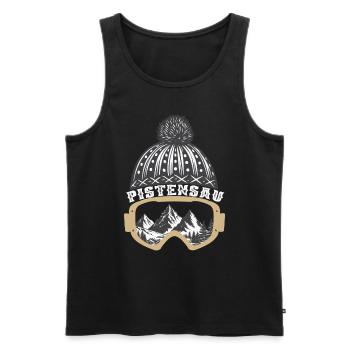 Piste pig Skier Snowboarder Winter sports - Men's Premium Organic Tank Top - black - Front - AI Model Male 178 light (178cm)