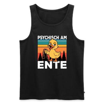 Ich Bin Am Ende Psychisch am Ente - Männer Premium Bio Tank Top - Schwarz - Vorne - Michal (187cm)