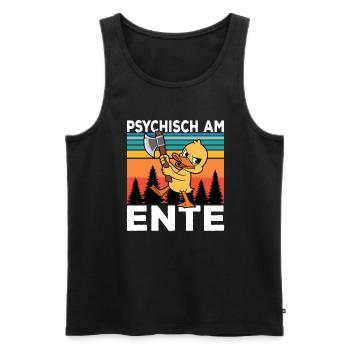 Ich Bin Am Ende Psychisch am Ente - Männer Premium Bio Tank Top - Schwarz - Vorne - Michal (187cm)