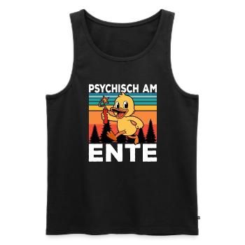 Ich Bin Am Ende Psychisch am Ente - Männer Premium Bio Tank Top - Schwarz - Vorne - Michal (187cm)