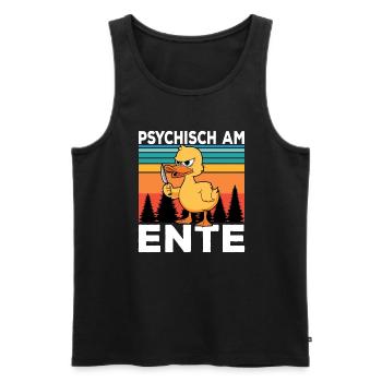 Ich Bin Am Ende Psychisch am Ente - Männer Premium Bio Tank Top - Schwarz - Vorne - Michal (187cm)