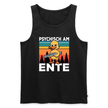 Ich Bin Am Ende Psychisch am Ente - Männer Premium Bio Tank Top - Schwarz - Vorne - Michal (187cm)