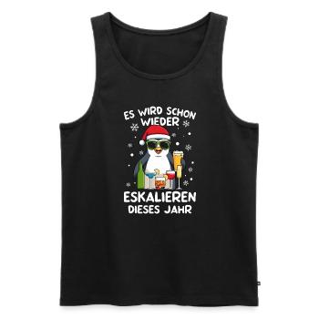 Weihnachtszeit Weihnachten Pinguin Alkohol Fest - Männer Premium Bio Tank Top - Schwarz - Vorne - Michal (187cm)