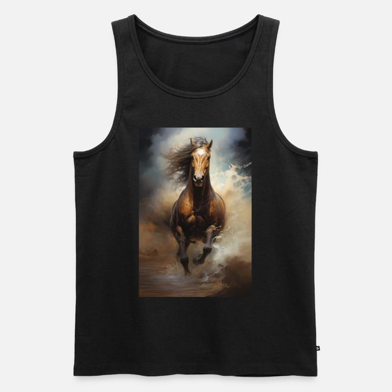 Pferd - Männer Premium Bio Tank Top - Schwarz