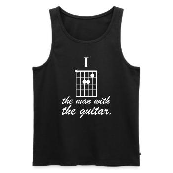 I'm the Man with the Guitar | Chord, Music - Men's Premium Organic Tank Top - black - Front - AI Model Male 178 light (178cm)