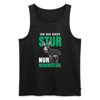 Ich Bin Nicht Stur Nur Meinungsstabil Sturer Esel - Männer Premium Bio Tank Top - Schwarz - Vorne - AI Model Male 178 light (178cm)