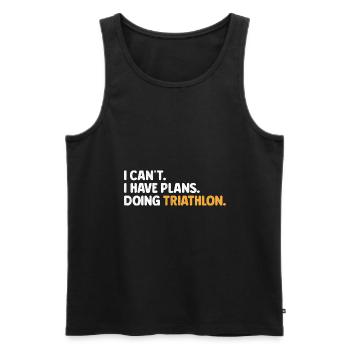 I Can't I Have Plans Doing Triathlon Triathlete - Men's Premium Organic Tank Top - black - Front - Michal (187cm)