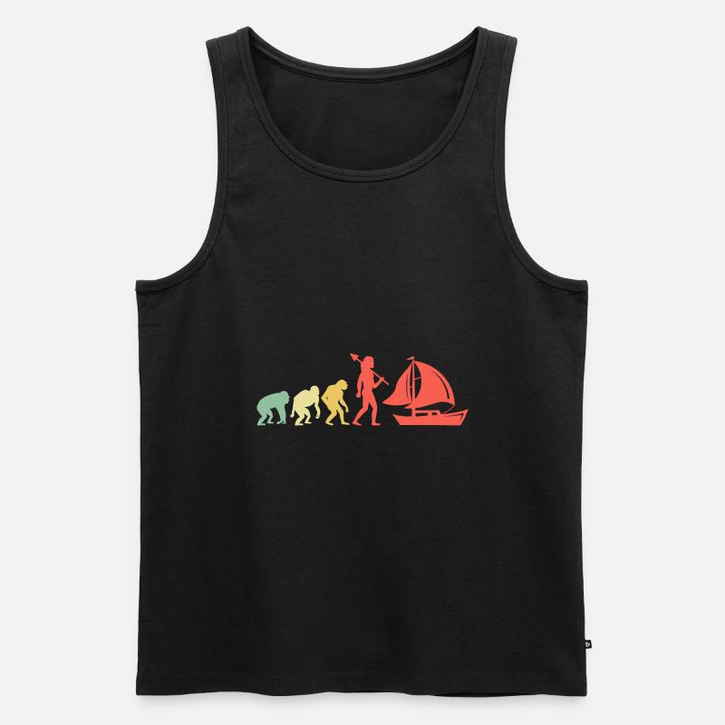 Evolution Boating Paddelboot - Männer Premium Bio Tank Top - Schwarz