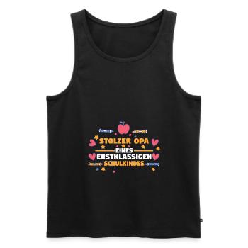 Schüler Opa Schulanfang Einschulung Schulkind - Männer Premium Bio Tank Top - Schwarz - Vorne - Michal (187cm)