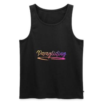 Retro Graphic Paragliding Paraglider Parachute Sky - Männer Premium Bio Tank Top - Schwarz - Vorne - Michal (187cm)