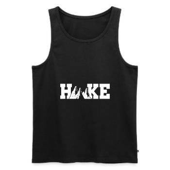 Retro Graphic Hiking Hiker Mountaineering Trekking - Männer Premium Bio Tank Top - Schwarz - Vorne - Michal (187cm)