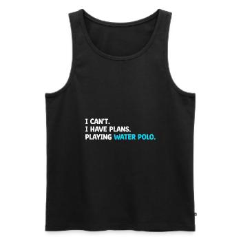 Ich kann nicht Ich habe vor, Wasserball Aquatic Po zu spielen - Männer Premium Bio Tank Top - Schwarz - Vorne - Michal (187cm)