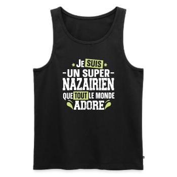 Nazairien Saint Nazaire Ville Ouest France Homme - Débardeur bio Premium Homme - noir - Devant - AI Model Male 178 light (178cm)
