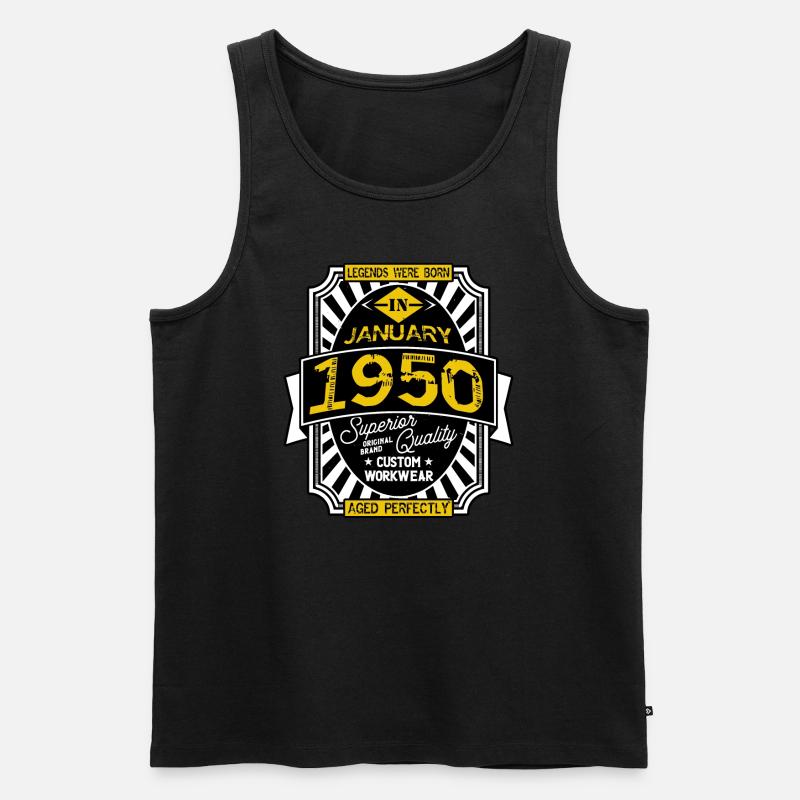 1950 JANUAR - Männer Premium Bio Tank Top - Schwarz