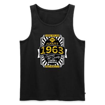 AUGUST 1963 - Männer Premium Bio Tank Top - Schwarz - Vorne - Michal (187cm)