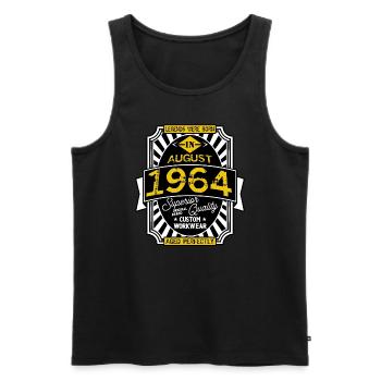 AUGUST 1964 - Männer Premium Bio Tank Top - Schwarz - Vorne - Michal (187cm)