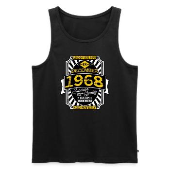 1968 DECEMBER - Men's Premium Organic Tank Top - black - Front - Michal (187cm)