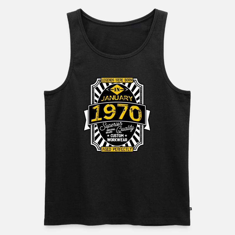 JANUAR 1970 - Männer Premium Bio Tank Top - Schwarz