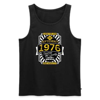 1976 SEPTEMBER - Débardeur bio Premium Homme - noir - Devant - Michal (187cm)