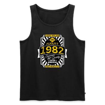 AUGUST 1982 - Männer Premium Bio Tank Top - Schwarz - Vorne - Michal (187cm)