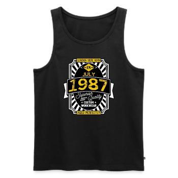 1987 JULI - Männer Premium Bio Tank Top - Schwarz - Vorne - Michal (187cm)