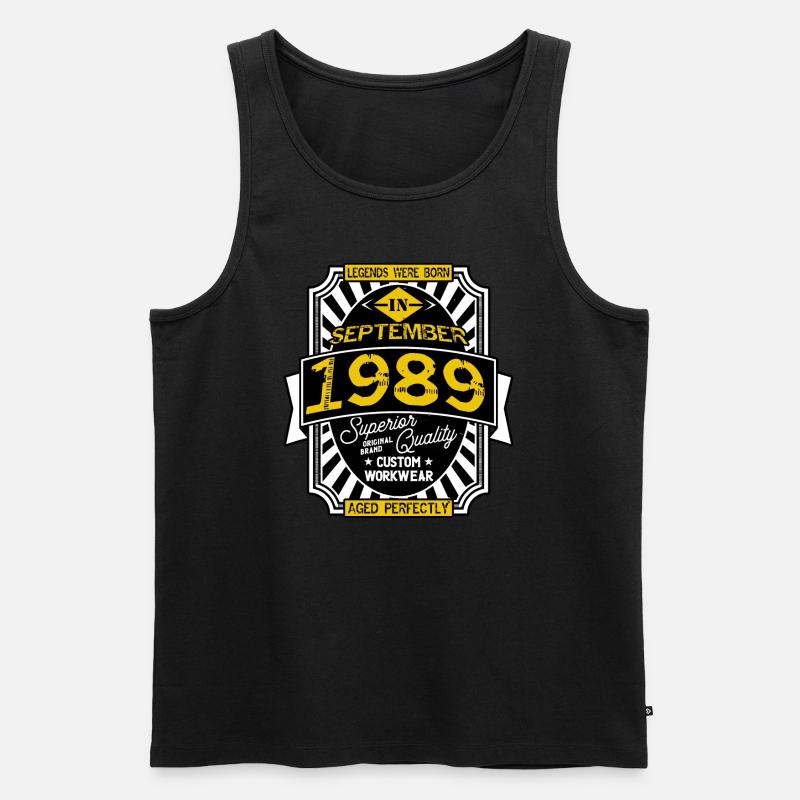SEPTEMBER 1989 - Männer Premium Bio Tank Top - Schwarz