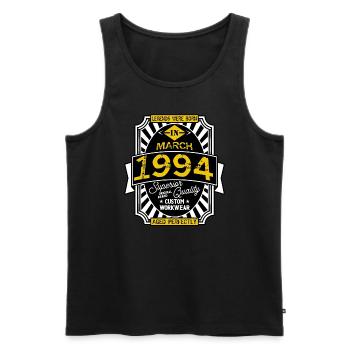 1994 MÄRZ - Männer Premium Bio Tank Top - Schwarz - Vorne - AI Model Male 178 light (178cm)