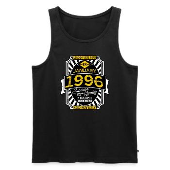1996 JANUARY - Men's Premium Organic Tank Top - black - Front - Michal (187cm)