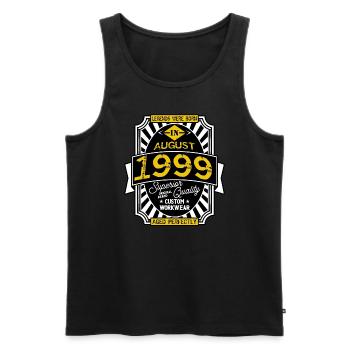 AUGUST 1999 - Männer Premium Bio Tank Top - Schwarz - Vorne - Michal (187cm)