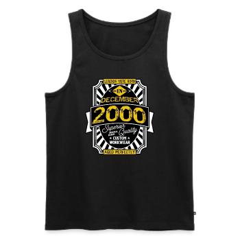 2000 DECEMBER - Men's Premium Organic Tank Top - black - Front - Michal (187cm)