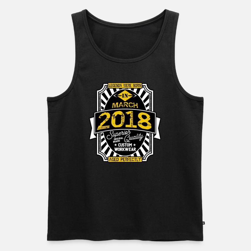 2018 MÄRZ - Männer Premium Bio Tank Top - Schwarz
