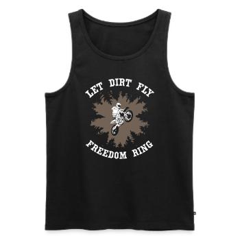 Let Dirt Fly Freedom Ring Motocross - Men's Premium Organic Tank Top - black - Front - Michal (187cm)