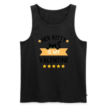 Drôle vilain mari hommes ton chat est à moi - Débardeur bio Premium Homme - noir - Devant - Michal (187cm)